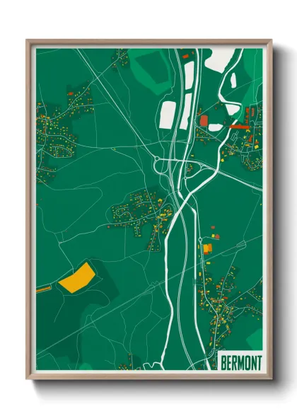 Une affiche de carte sur Bermont