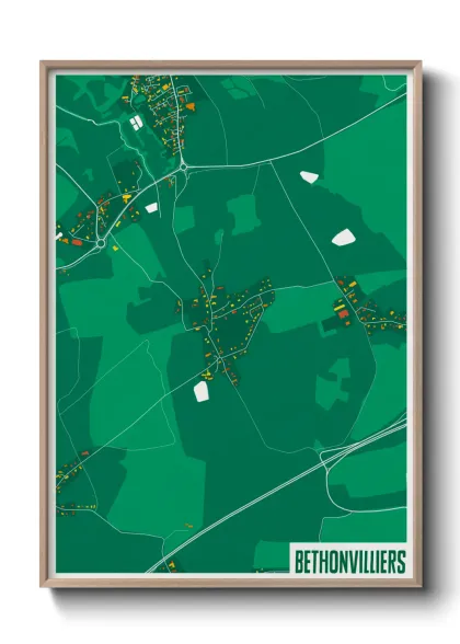 Une affiche de carte sur Bethonvilliers