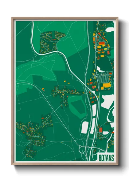 Une affiche de carte sur Botans