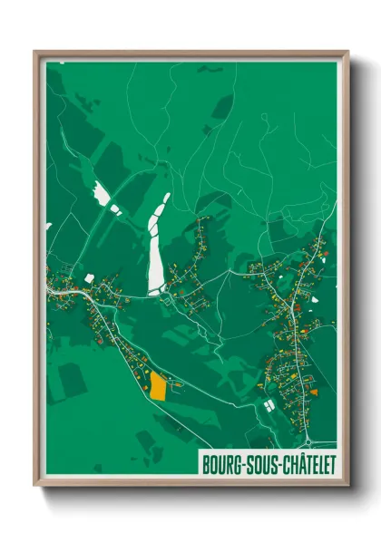 Une affiche de carte sur Bourg-sous-Châtelet