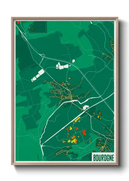Une affiche de carte sur Bourogne