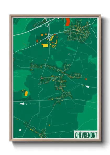 Une affiche de carte sur Chèvremont