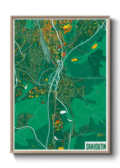 Une affiche de carte sur Danjoutin
