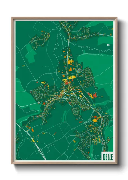 Une affiche de carte sur Delle