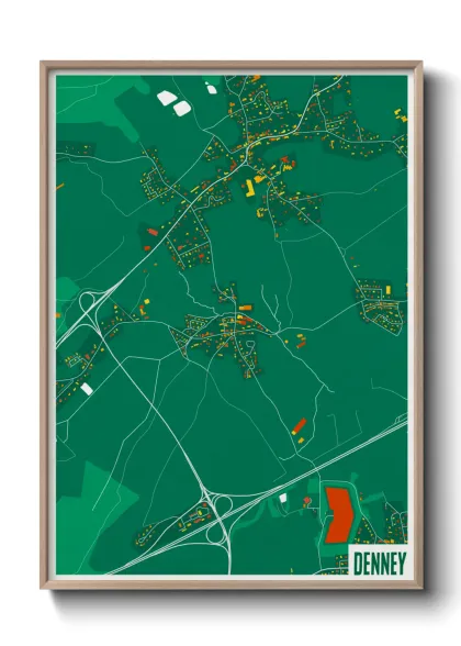 Une affiche de carte sur Denney