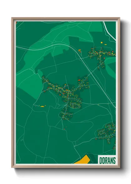 Une affiche de carte sur Dorans