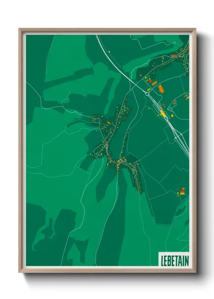 Une affiche de carte sur Lebetain