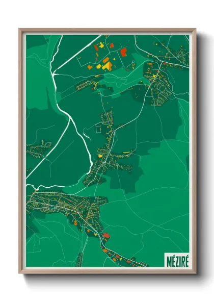 Une affiche de carte sur Méziré