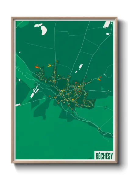 Une affiche de carte sur Réchésy