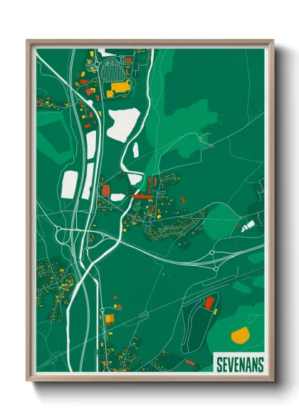 Une affiche de carte sur Sevenans