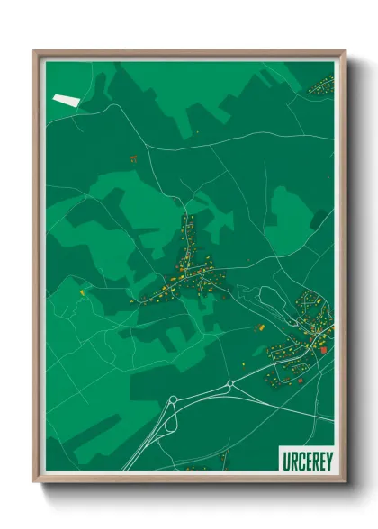 Une affiche de carte sur Urcerey