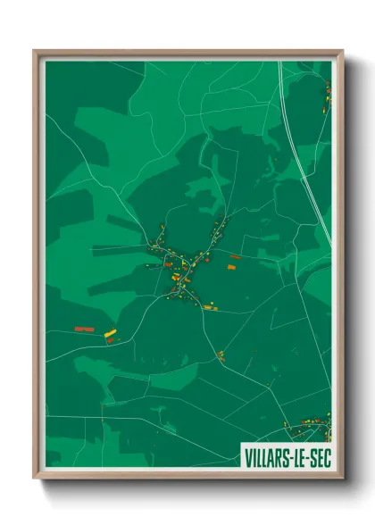 Une affiche de carte sur Villars-le-Sec