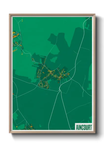 Une affiche de carte sur Aincourt
