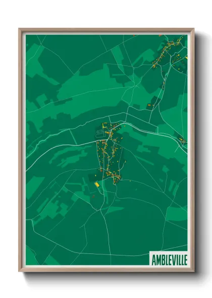 Une affiche de carte sur Ambleville