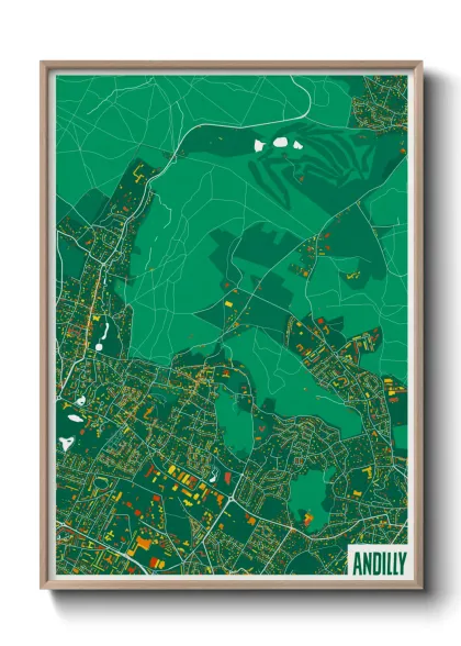 Une affiche de carte sur Andilly