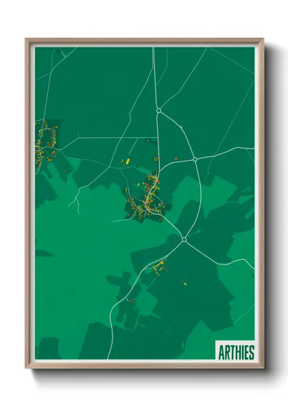 Une affiche de carte sur Arthies