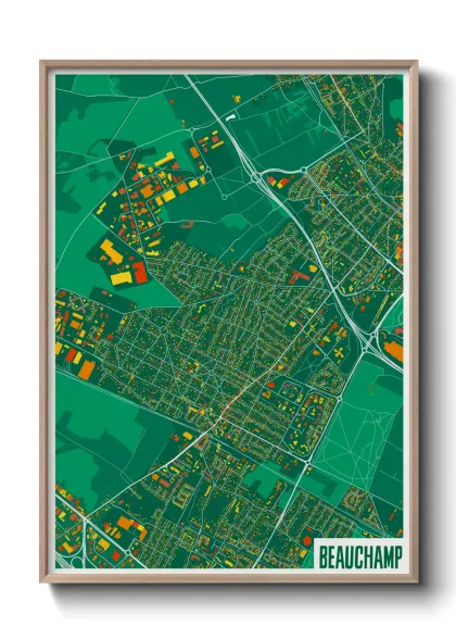 Une affiche de carte sur Beauchamp