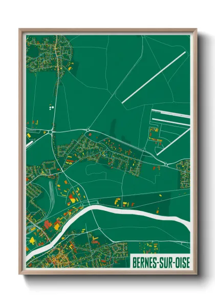 Une affiche de carte sur Bernes-sur-Oise