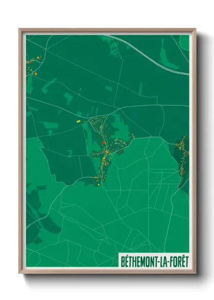 Une affiche de carte sur Béthemont-la-Forêt
