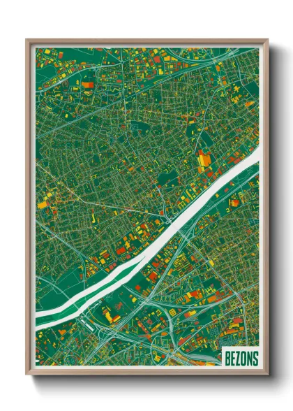 Une affiche de carte sur Bezons