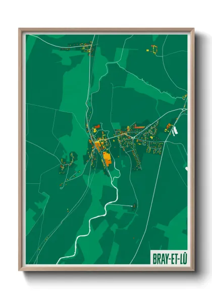 Une affiche de carte sur Bray-et-Lû