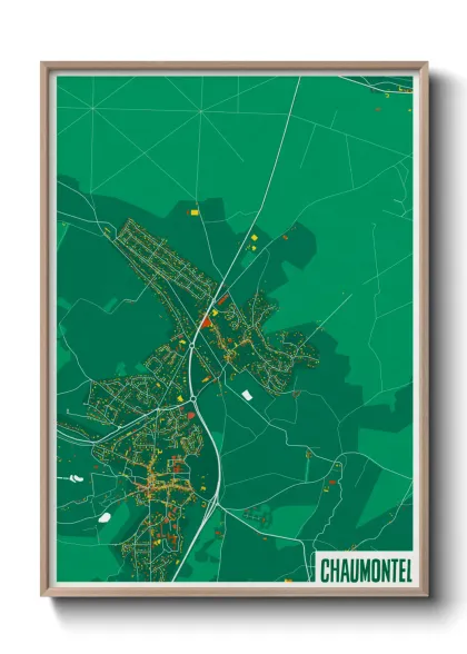 Une affiche de carte sur Chaumontel