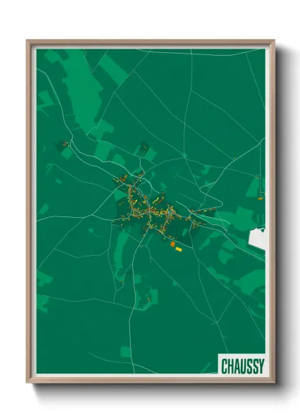Une affiche de carte sur Chaussy