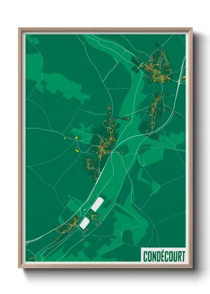 Une affiche de carte sur Condécourt
