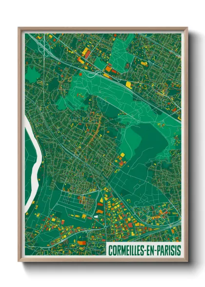 Une affiche de carte sur Cormeilles-en-Parisis