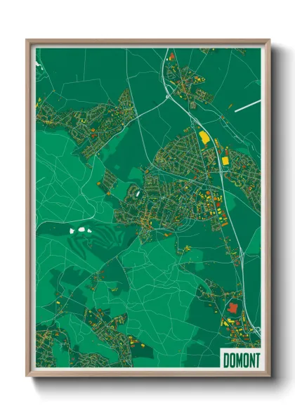 Une affiche de carte sur Domont