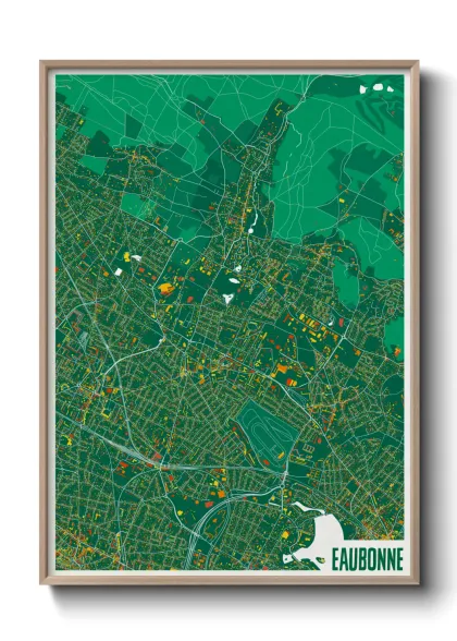 Une affiche de carte sur Eaubonne