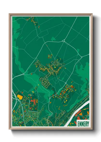 Une affiche de carte sur Ennery
