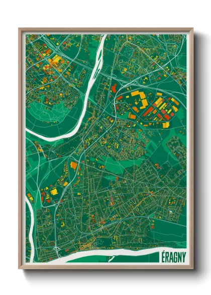 Une affiche de carte sur Éragny