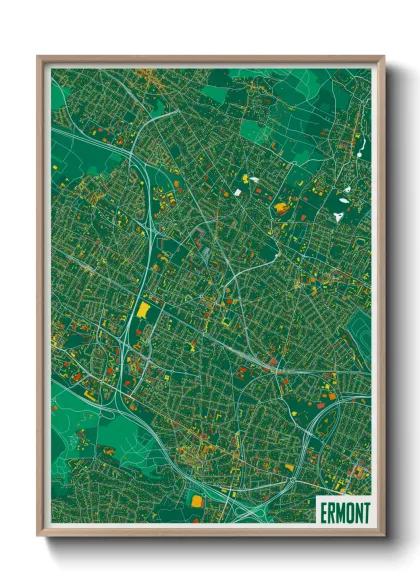 Une affiche de carte sur Ermont