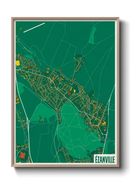 Une affiche de carte sur Ézanville