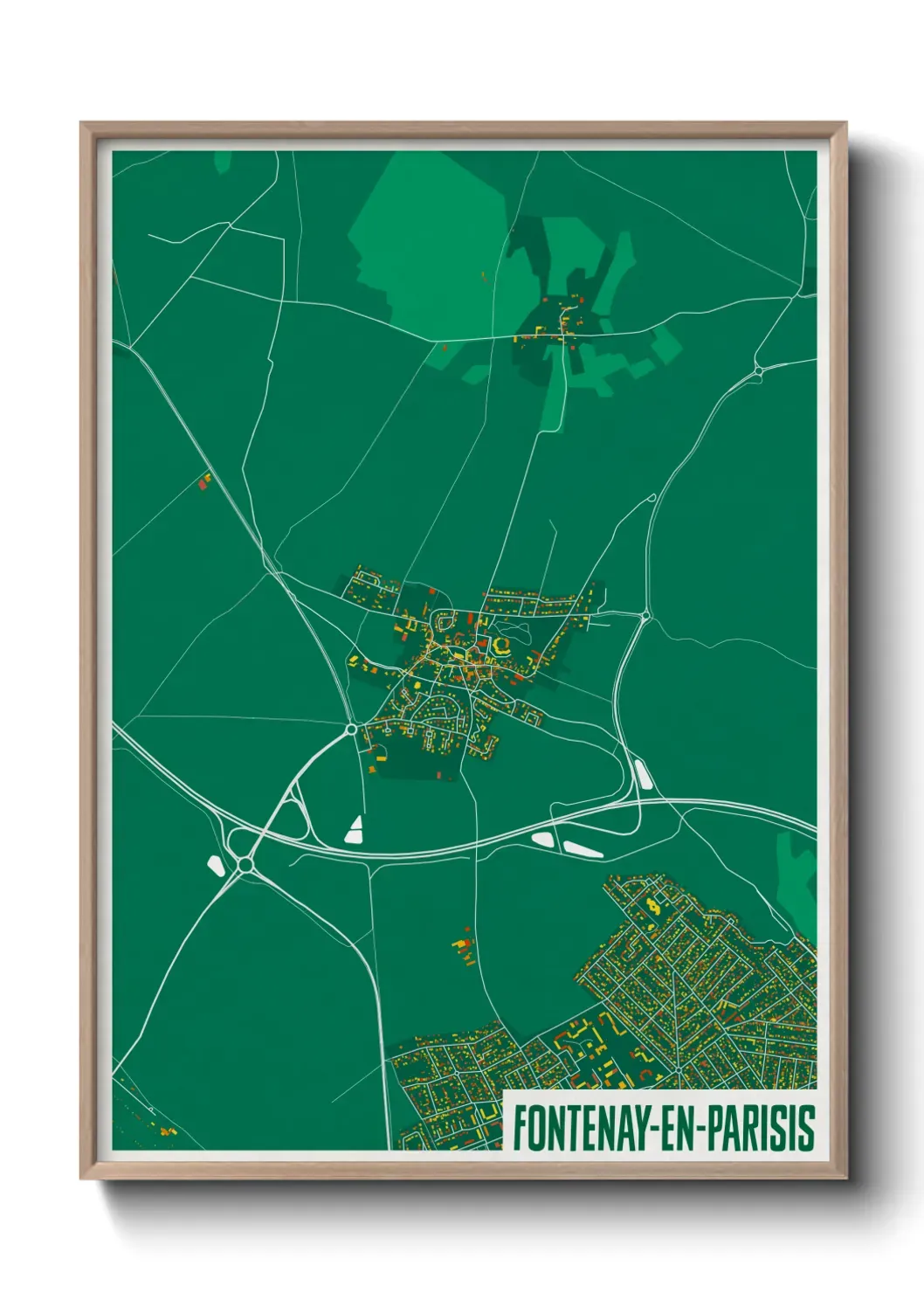 Un poster carte Fontenay-en-Parisis