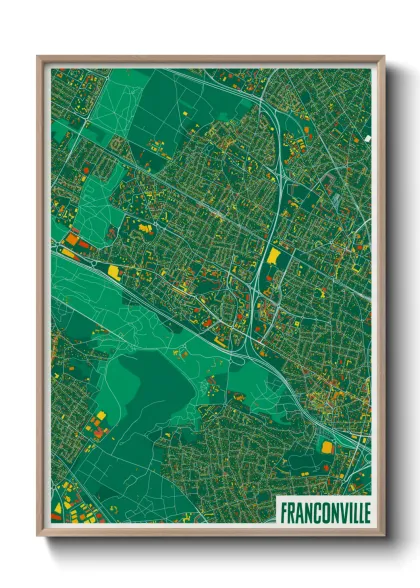 Une affiche de carte sur Franconville