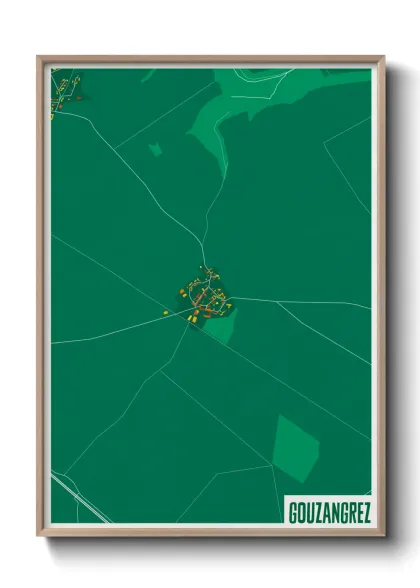 Une affiche de carte sur Gouzangrez