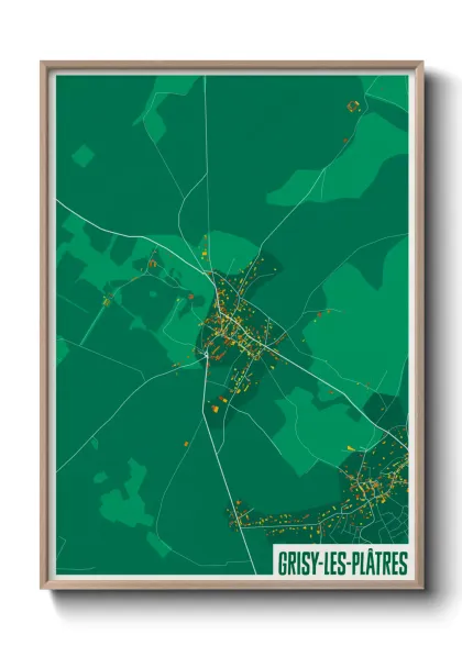 Une affiche de carte sur Grisy-les-Plâtres