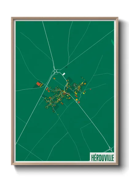 Une affiche de carte sur Hérouville