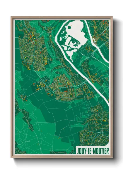 Une affiche de carte sur Jouy-le-Moutier