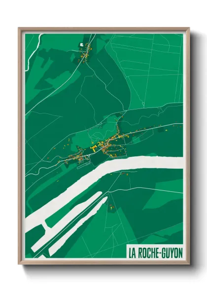 Une affiche de carte sur La Roche-Guyon