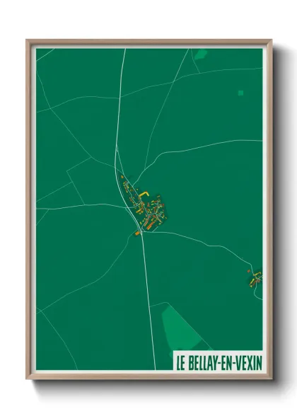 Une affiche de carte sur Le Bellay-en-Vexin