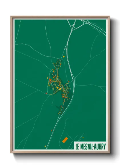 Une affiche de carte sur Le Mesnil-Aubry