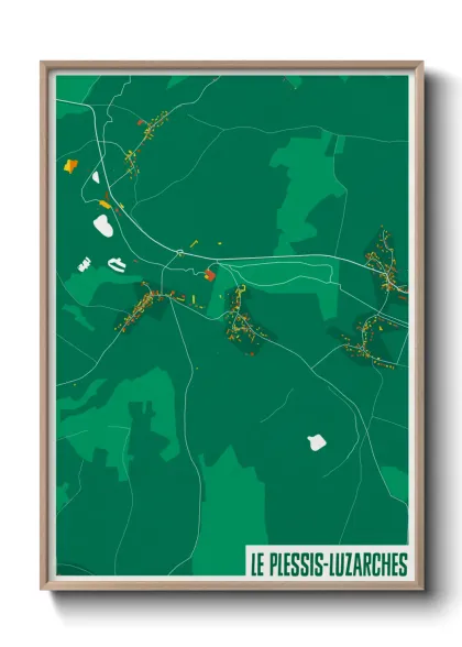 Une affiche de carte sur Le Plessis-Luzarches