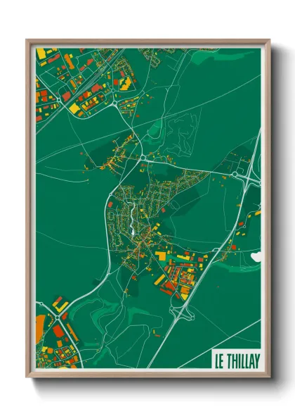 Une affiche de carte sur Le Thillay