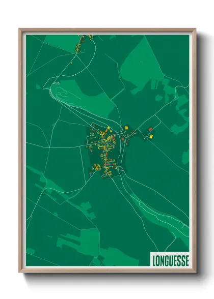 Une affiche de carte sur Longuesse