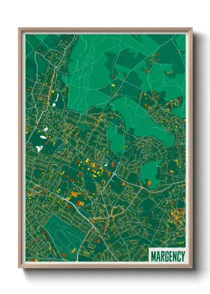 Une affiche de carte sur Margency