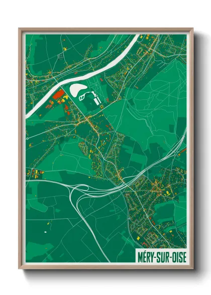 Une affiche de carte sur Méry-sur-Oise