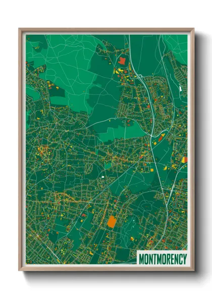 Une affiche de carte sur Montmorency